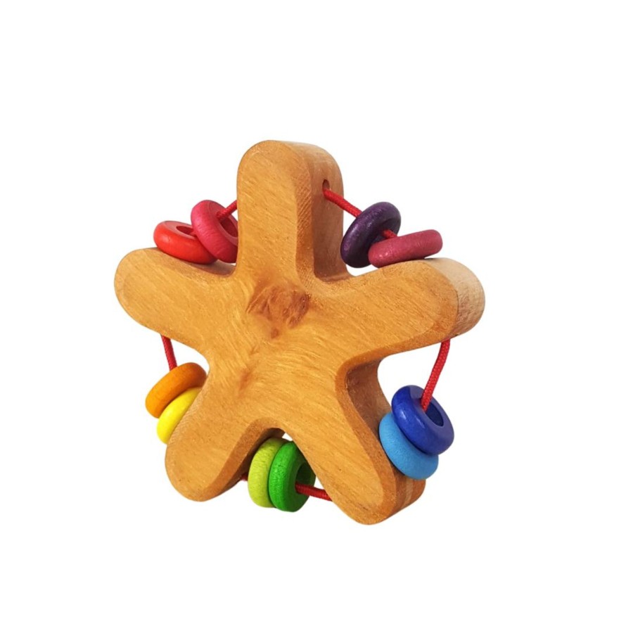 Wooden Baby Toys Grimm's | Star Wooden Baby Rattle