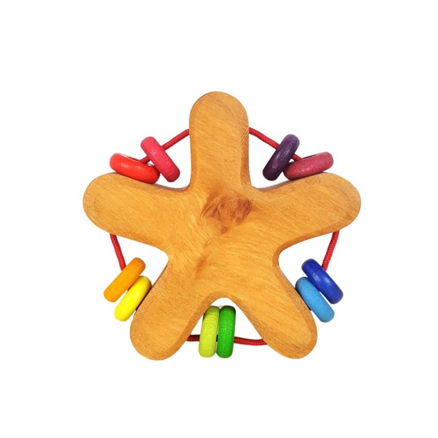 Wooden Baby Toys Grimm's | Star Wooden Baby Rattle