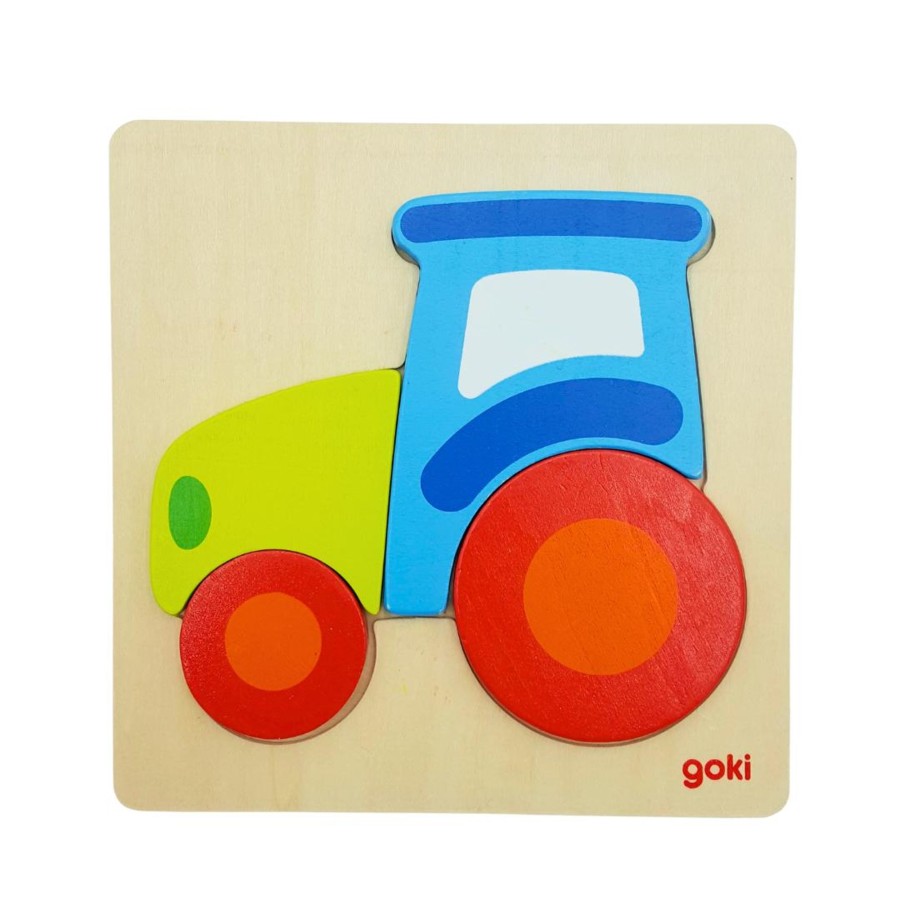 Wooden Puzzles Toy Exchange Club | 4-Piece Tractor Puzzle