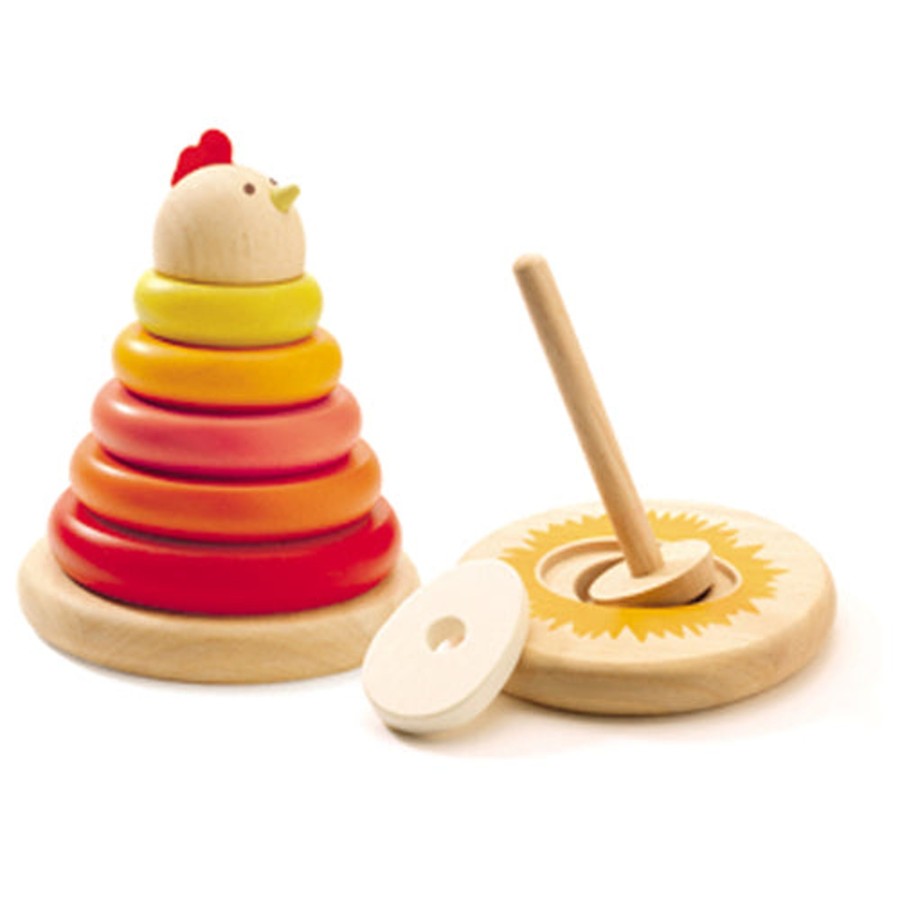 Wooden Stackers Djeco | Chicken Wooden Ring Stacker