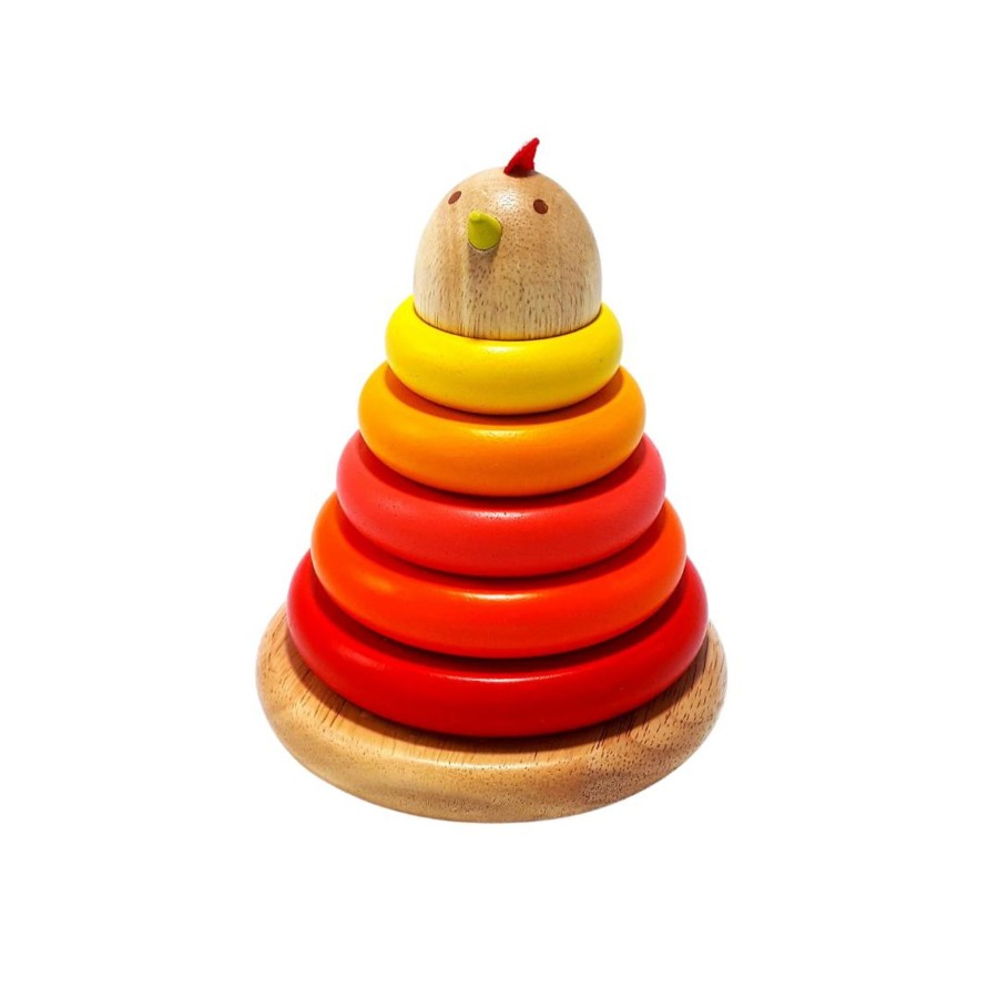 Wooden Stackers Djeco | Chicken Wooden Ring Stacker