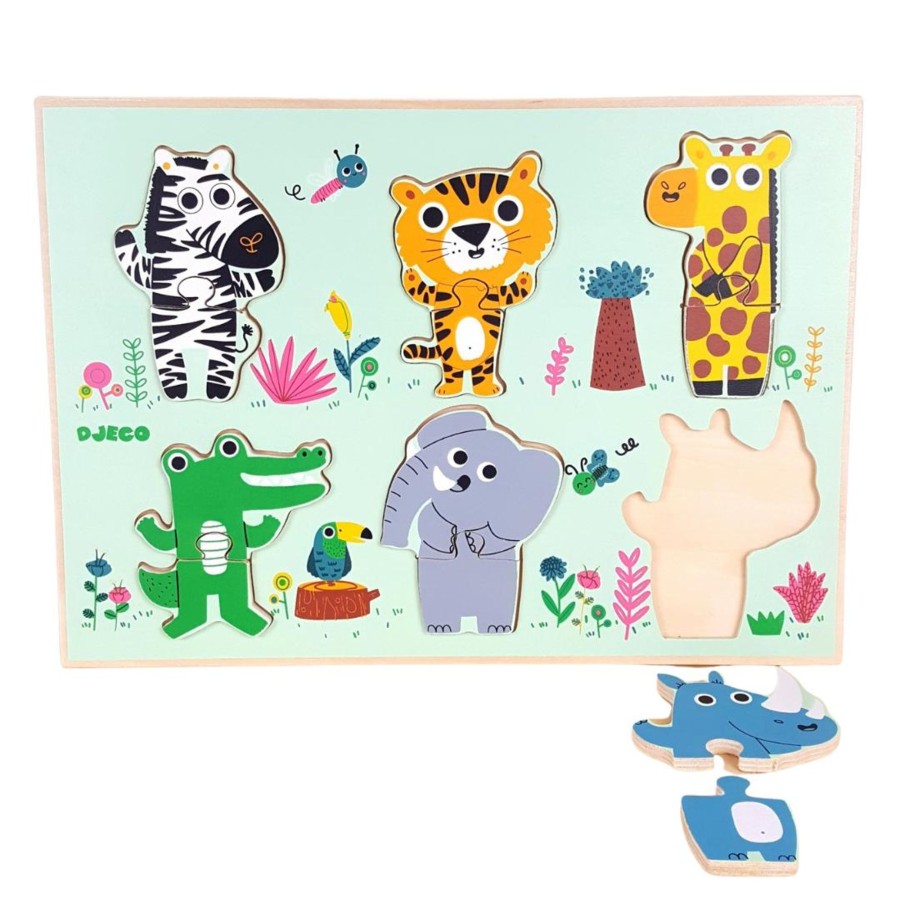 Wooden Puzzles Toy Exchange Club | 12-Piece Wild Animals Puzzle