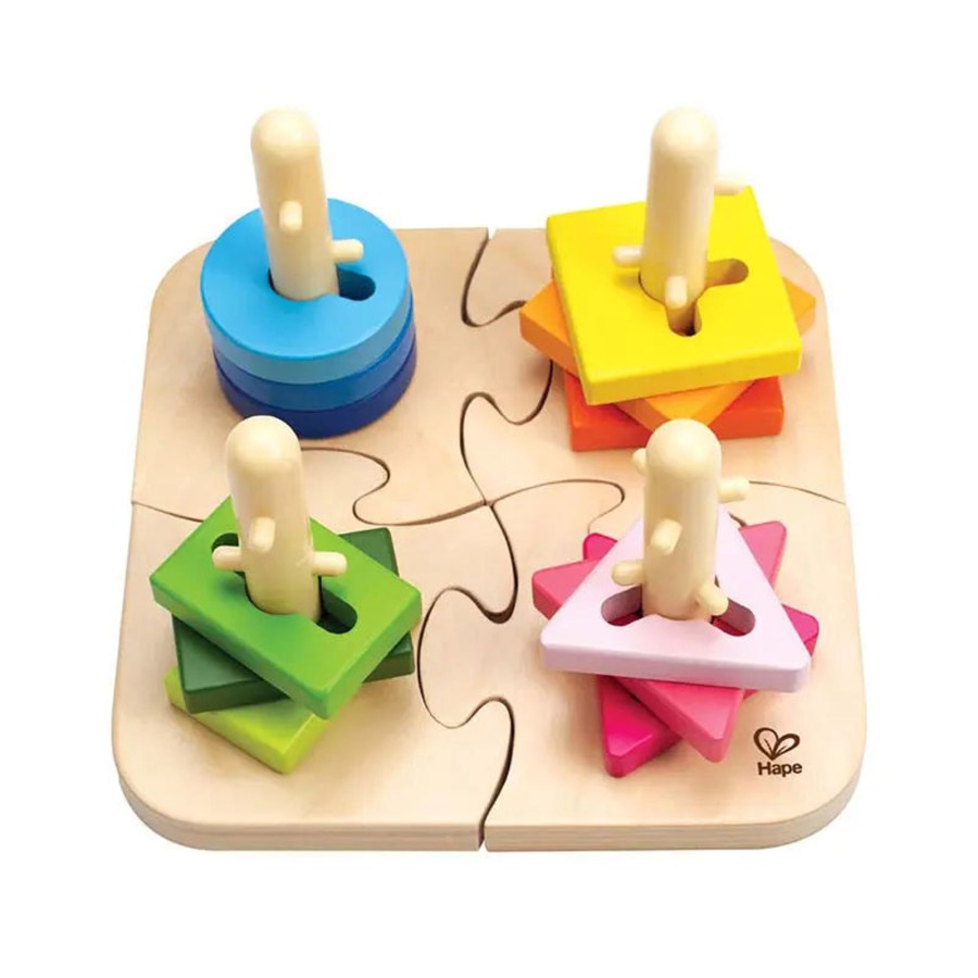 Wooden Stackers Hape | Creative Pegs Puzzle