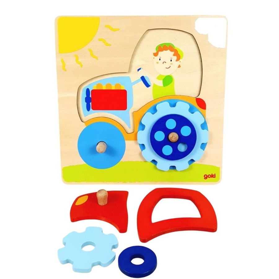 Wooden Puzzles Toy Exchange Club | 6-Piece Layered Tractor Puzzle