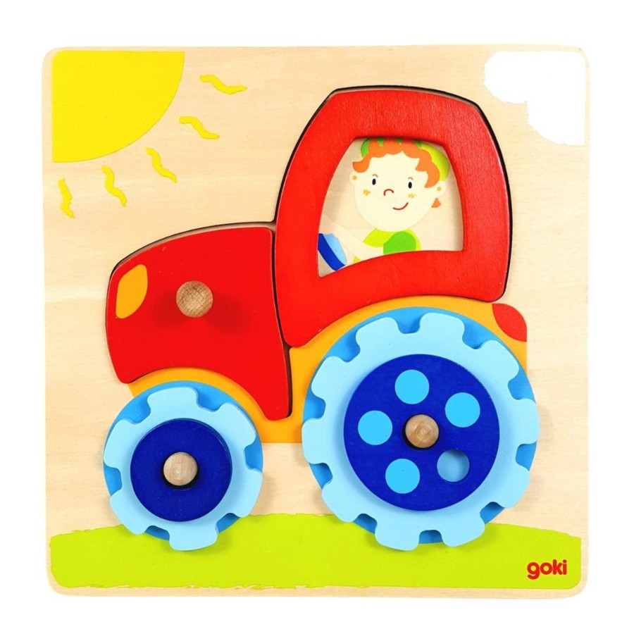 Wooden Puzzles Toy Exchange Club | 6-Piece Layered Tractor Puzzle