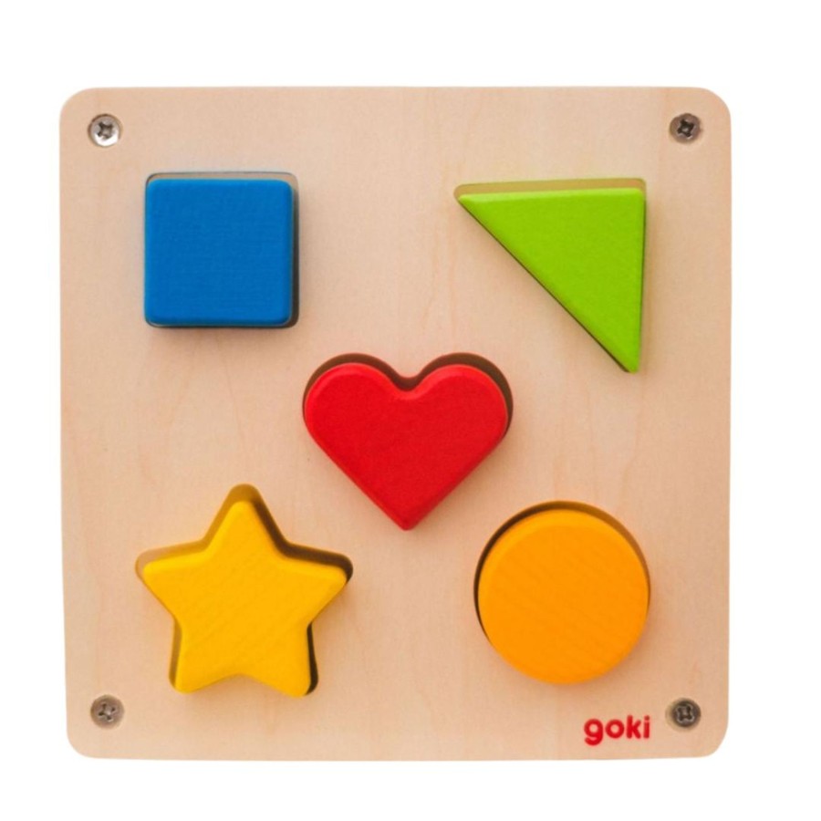 Wooden Puzzles Goki | 5 Shapes Sorting Board