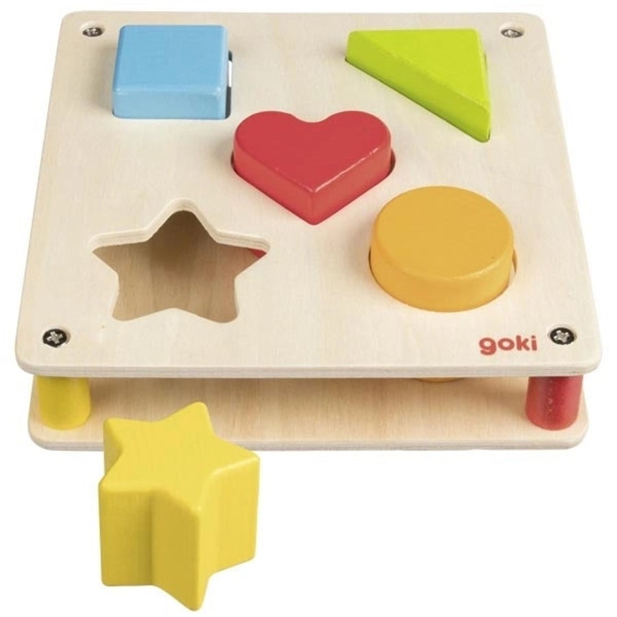 Wooden Puzzles Goki | 5 Shapes Sorting Board