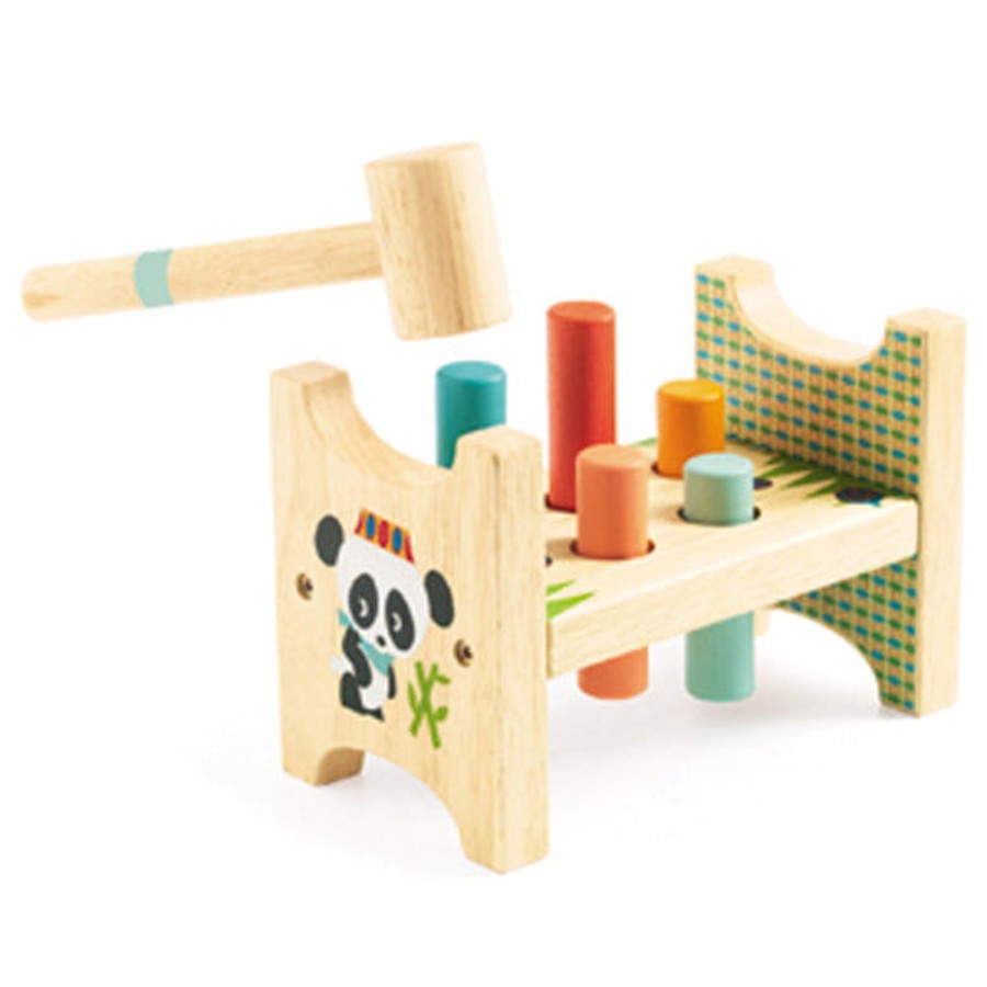 All Toddler Toys Djeco | Hammer Pegs - Panda Bench