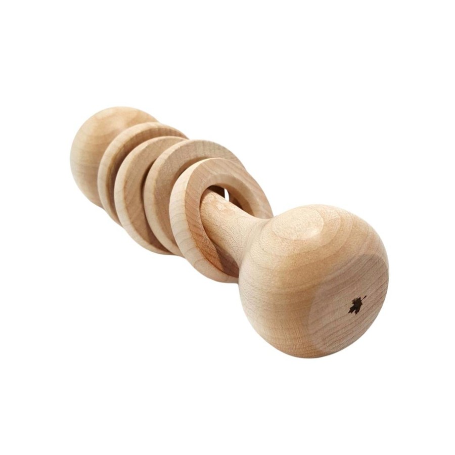 Wooden Baby Toys Tiny Tree | Smooth Bar Rattle With Rings