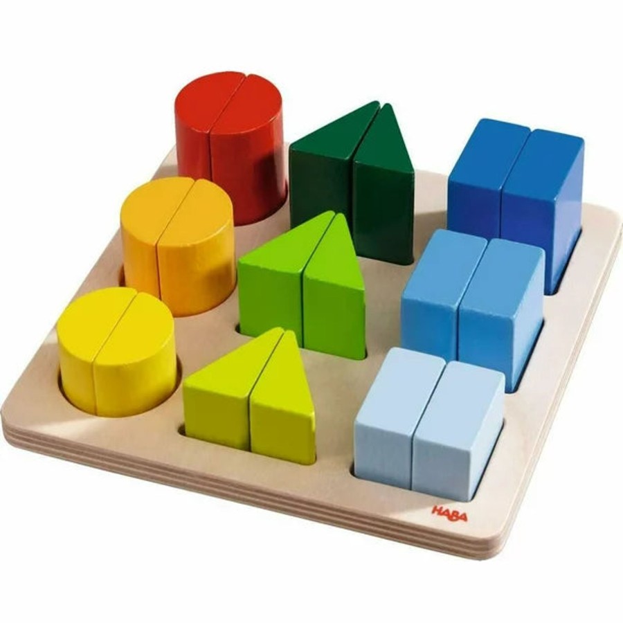 Wooden Puzzles Haba | Shape Halves Matching Board