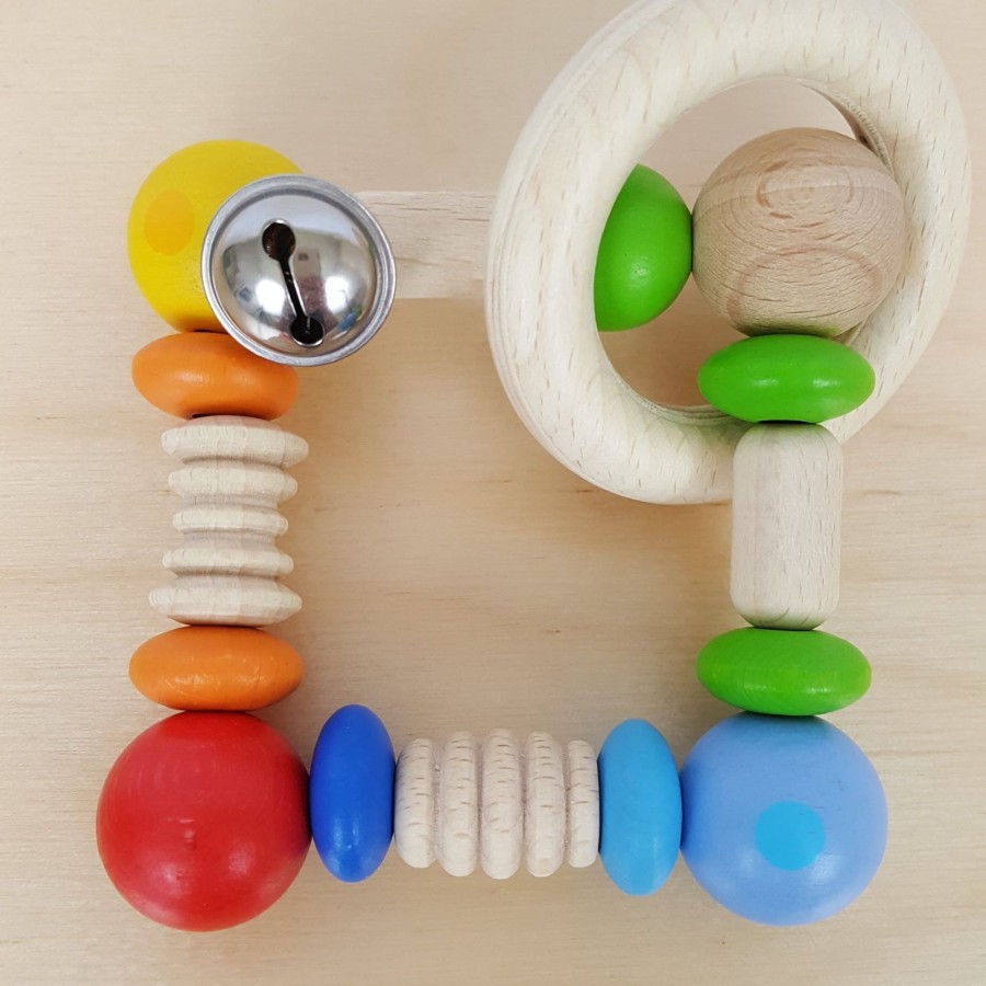 Wooden Baby Toys Heimess | Square Wooden Rattle