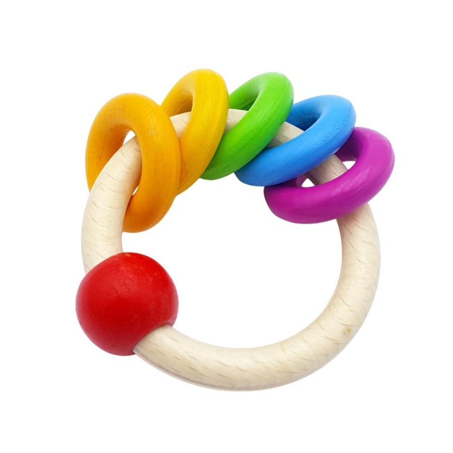 Wooden Baby Toys Heimess | 5 Rings Rattle