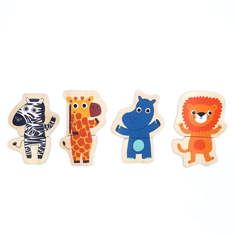 Wooden Puzzles Djeco | 2-Piece Animal Matching Magnets