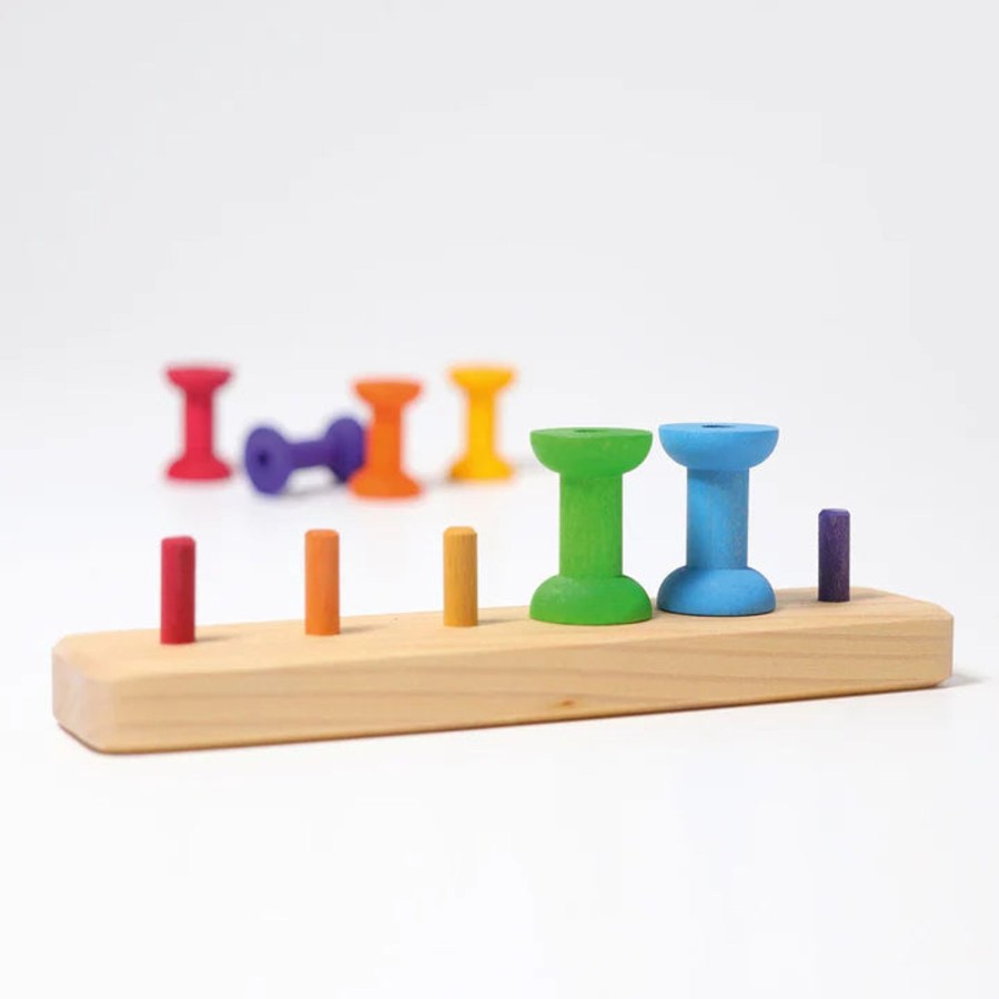 All Toddler Toys Grimm's | Lacing Bobbins With Base