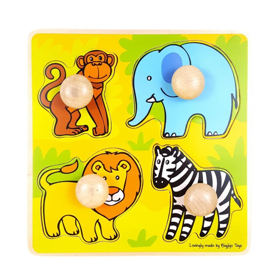 Wooden Puzzles Toy Exchange Club | 4-Piece Safari Animals Wooden Puzzle