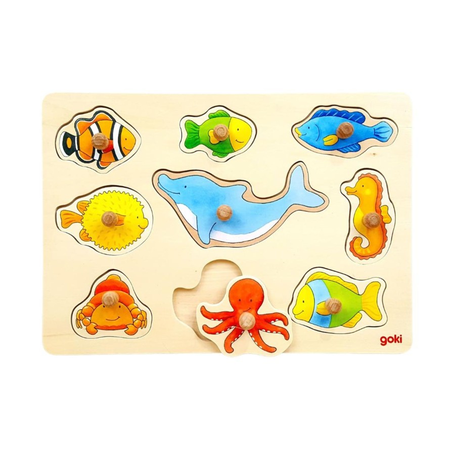 Wooden Puzzles Toy Exchange Club | Sea Life 9-Piece Wooden Puzzle