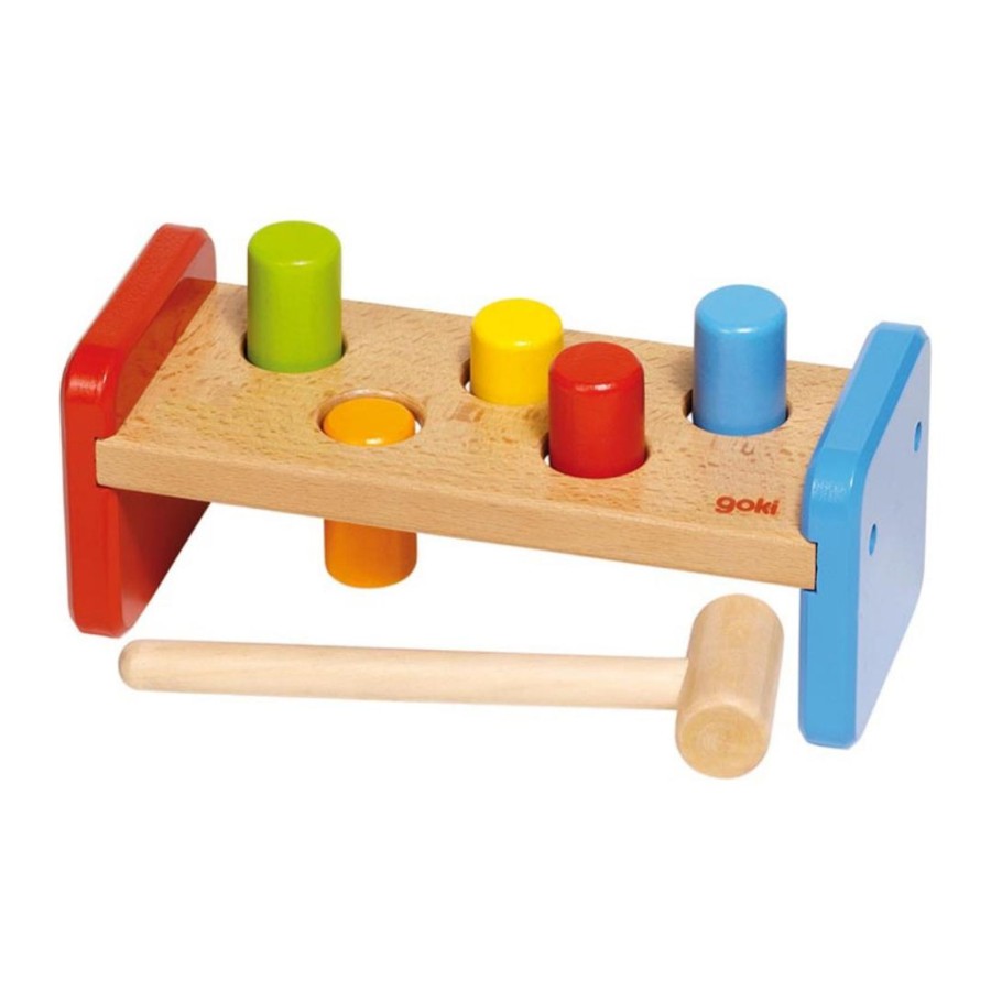 All Toddler Toys Goki | Hammer Pegs - Colourful Bench